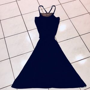 Banana Republic black boho gold detail dress